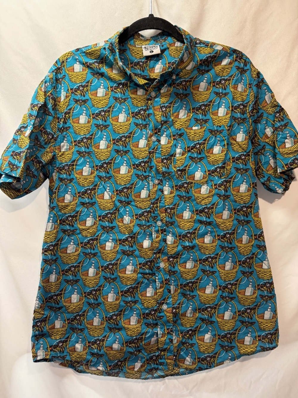 Creepy Co - Lotion Basket - 100% Cotton - Horror Button Up Shirt - L